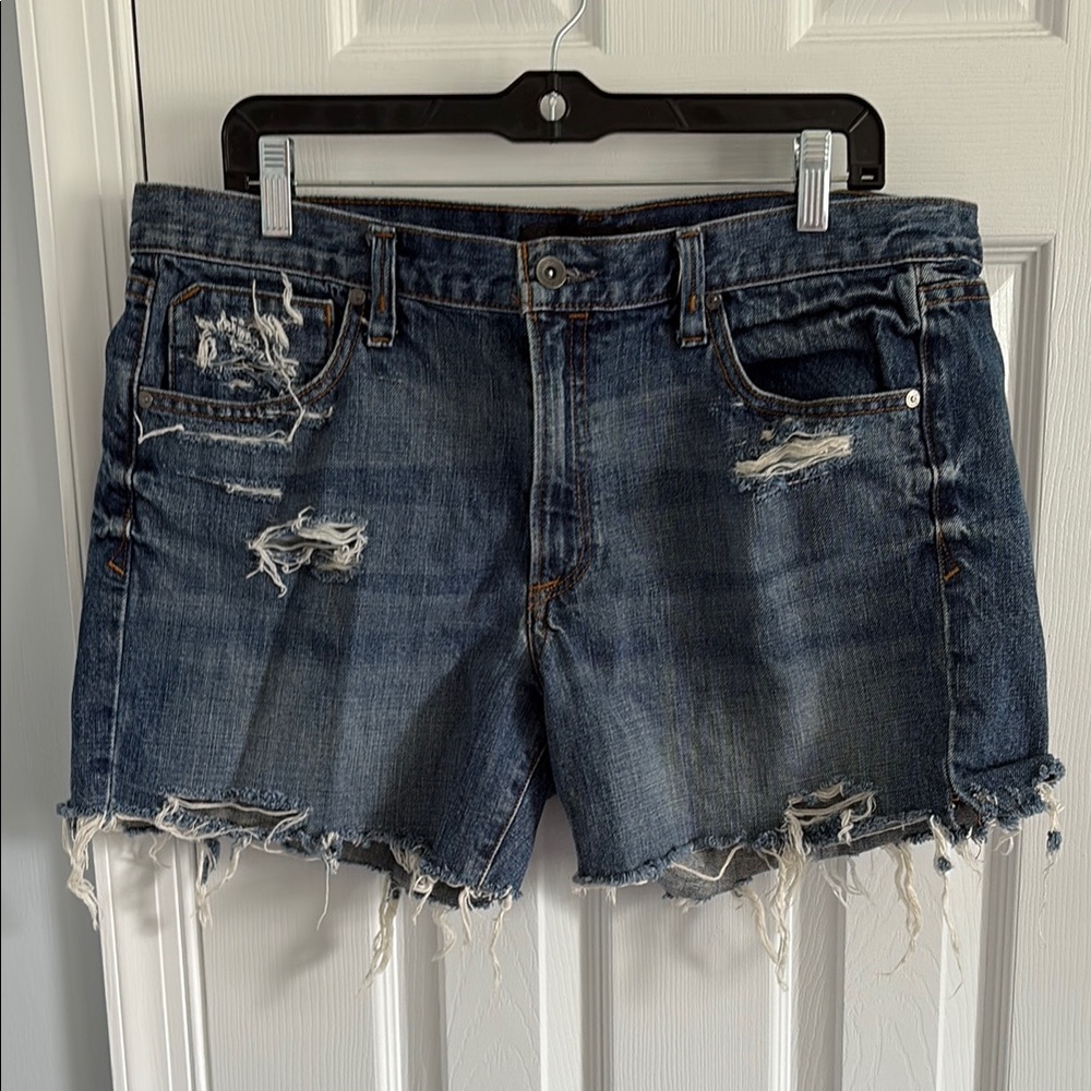Calvin Klein Jeans Blue Distressed Jean Weekend Shorts Size 12